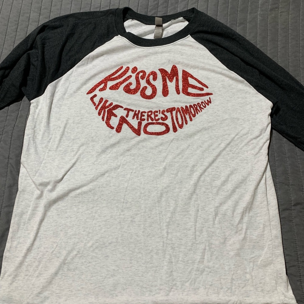 Cute baseball cut T-shirt size large. Worn one time only.